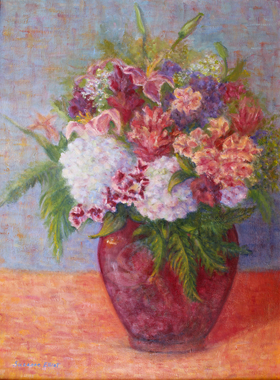 Nic's Flowers, Suzanne Elliot, Oil, 18x24, $395